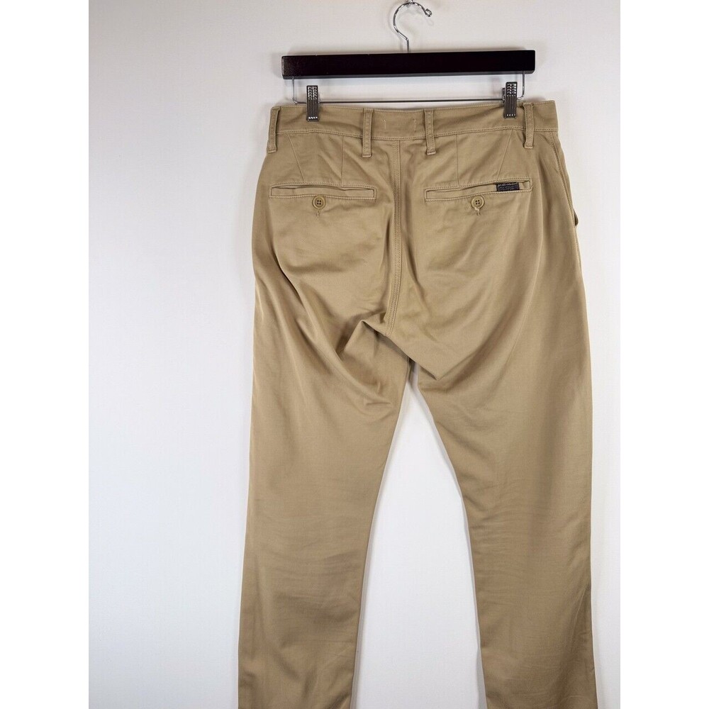 7 For All Mankind Mens Pants Brown Chino Straight Leg Flat Front Classic 32x29 - Picture 8 of 12